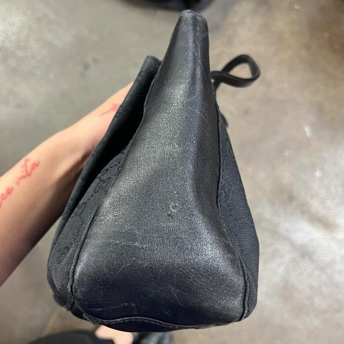 Gucci black canvas tote bag