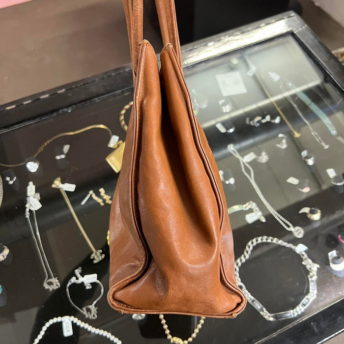 Chanel brown leather tote bag