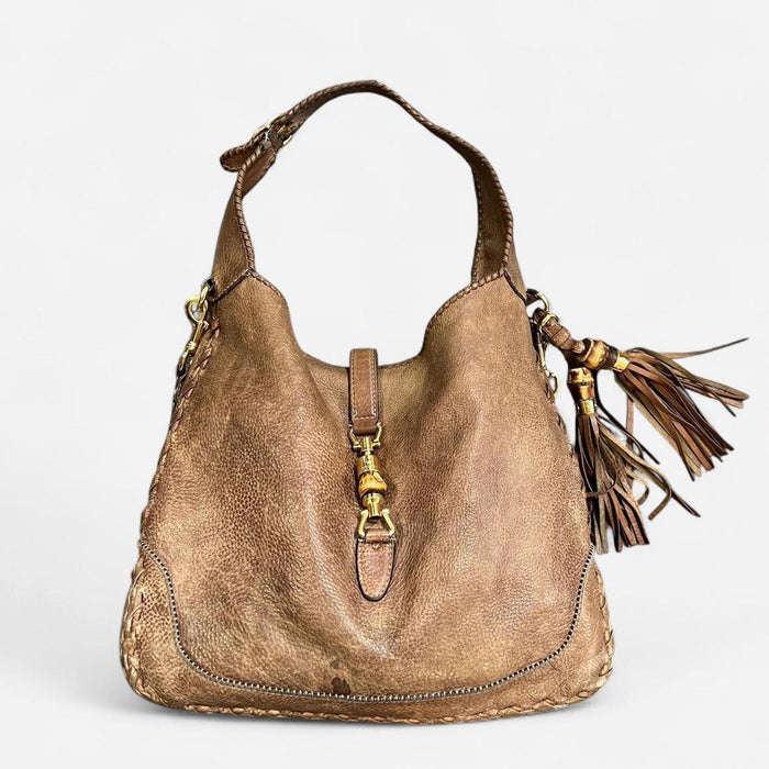 Gucci large Jackie brown leather shoulder bag