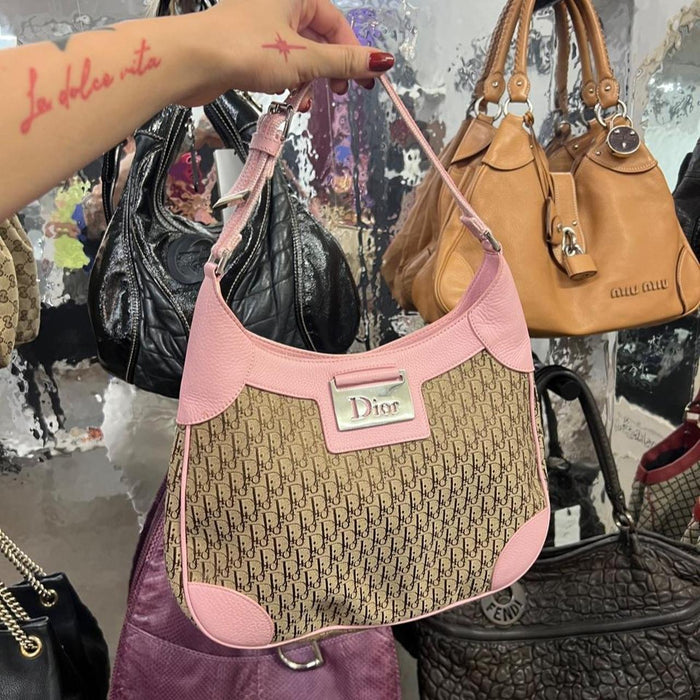 Christian Dior street chic canvas hobo bag
