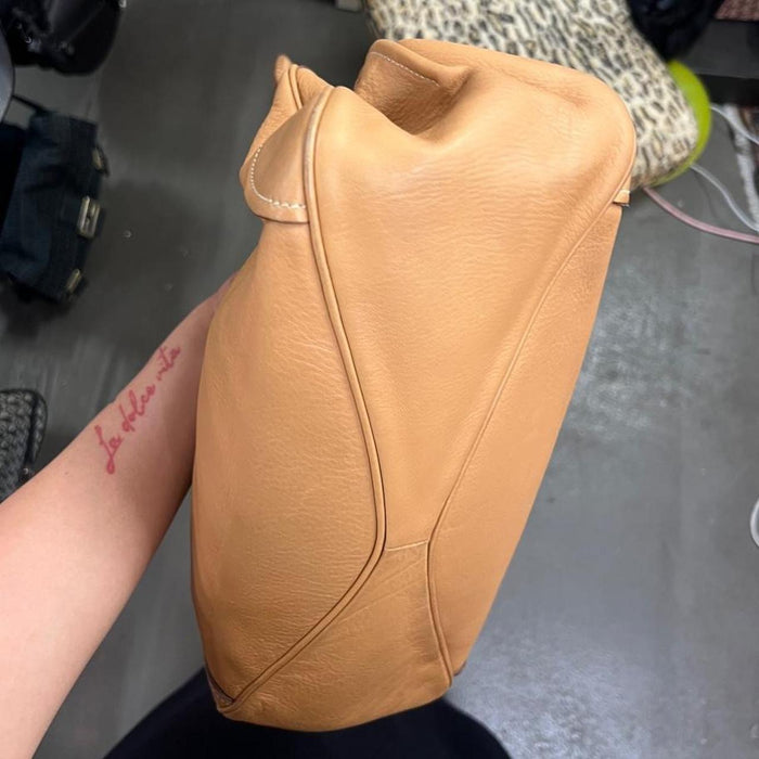 Miu Miu tan leather padlock shoulder bag