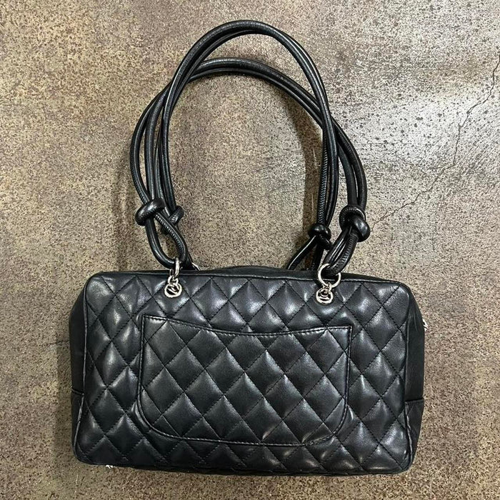 Chanel black and white cambon bowler bag