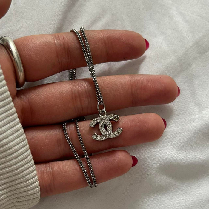 Chanel silver necklace