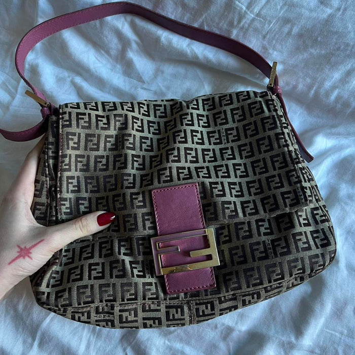 Fendi zucca mama baguette shoulder bag