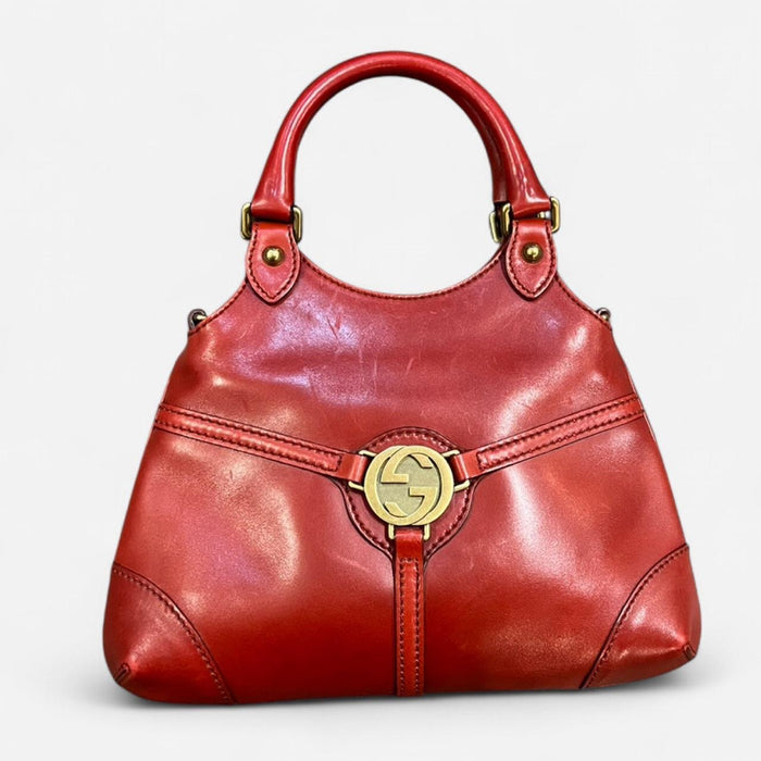 Gucci reins small hobo red leather bag