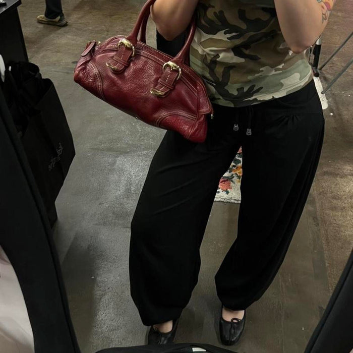 Gucci red guccissima bowler bag