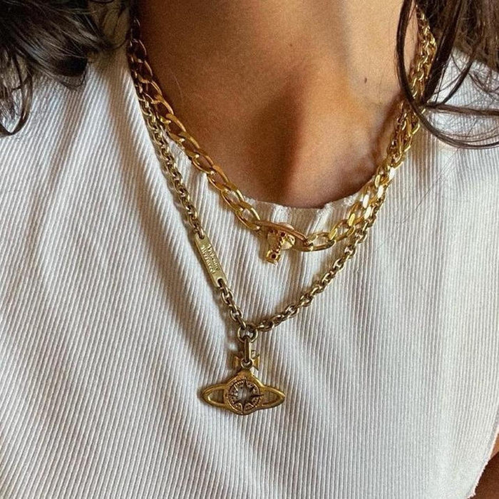 Vivienne Westwood atlas orb gold necklace