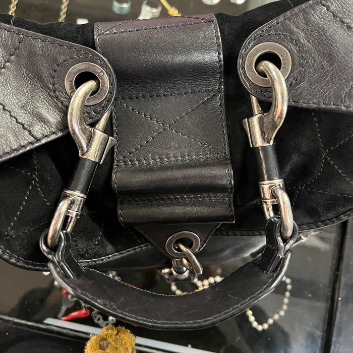 Christian Dior black rebelle hobo bag