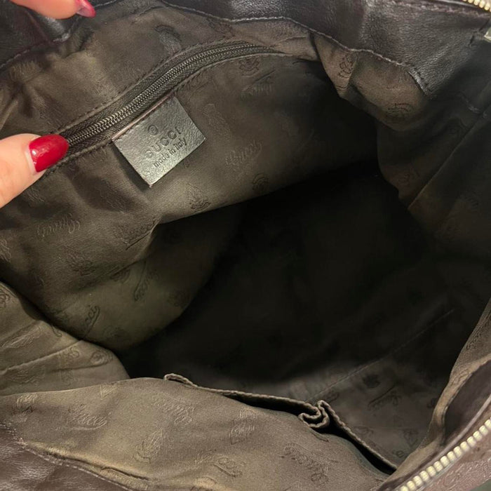 Gucci sukey brown leather guccissima bag