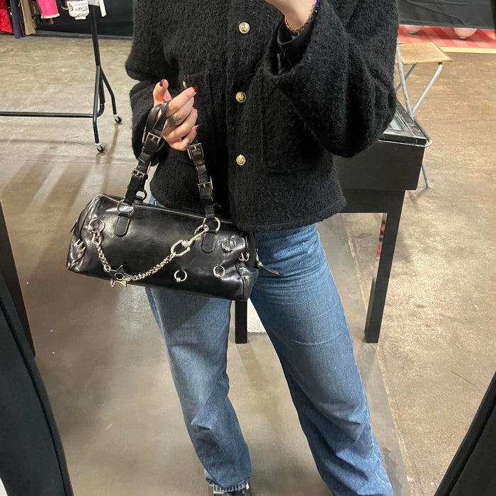 Dior hardcore black leather handbag