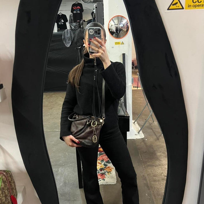 Gucci sukey brown leather guccissima bag