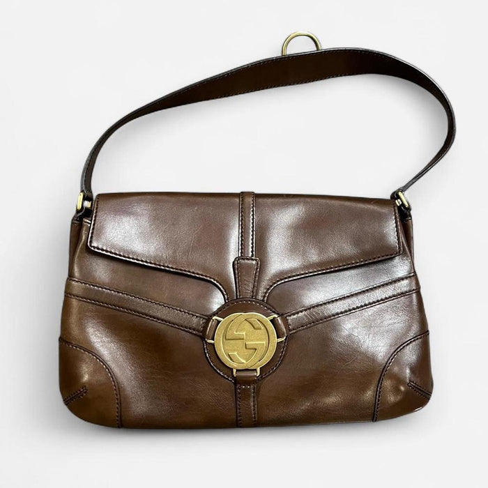 Gucci Britt brown leather shoulder bag