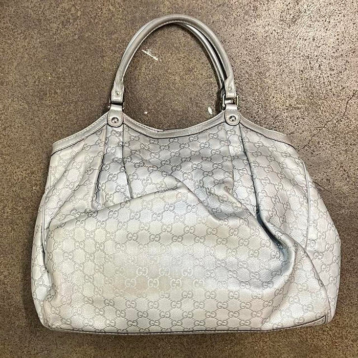 Gucci large silver sukey bag
