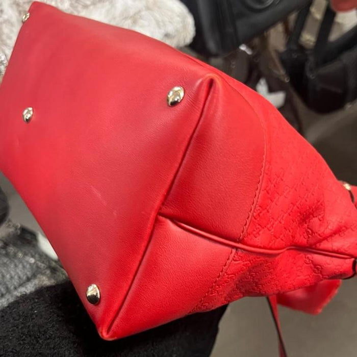 Gucci valentines red leather guccissima tote bag