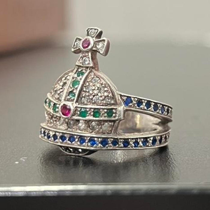 Vivienne Westwood vintage multicolour crown orb ring