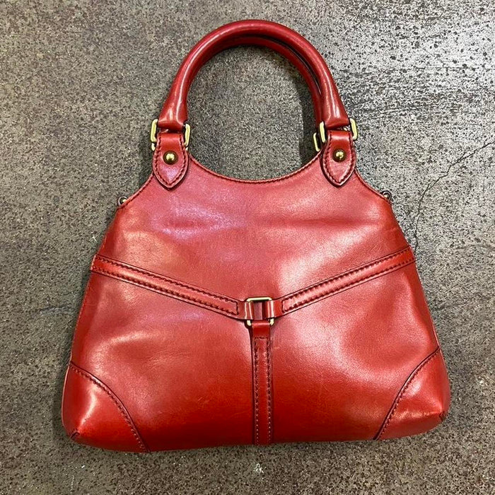 Gucci reins small hobo red leather bag