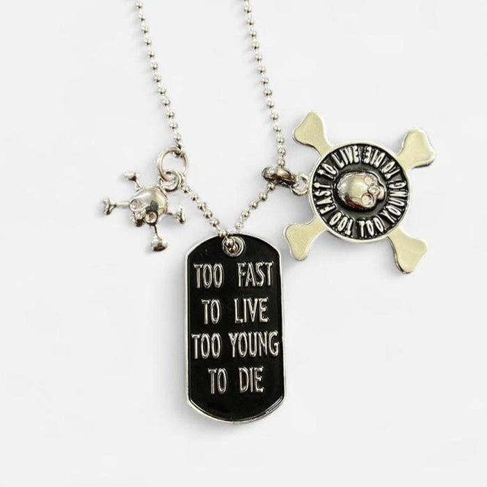 Vivienne Westwood ‘too fast to live too young to die’ dog tag chain