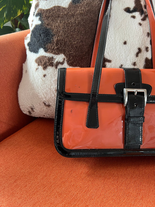 Prada orange and black shoulder bag