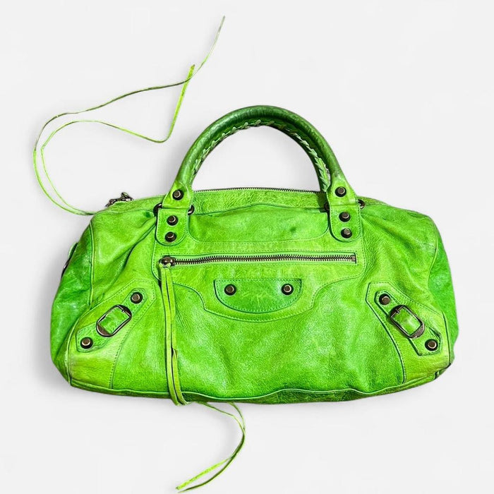 Balenciaga city apple green bag