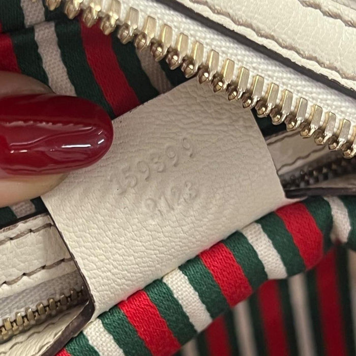 Gucci horsebit white Boston bag
