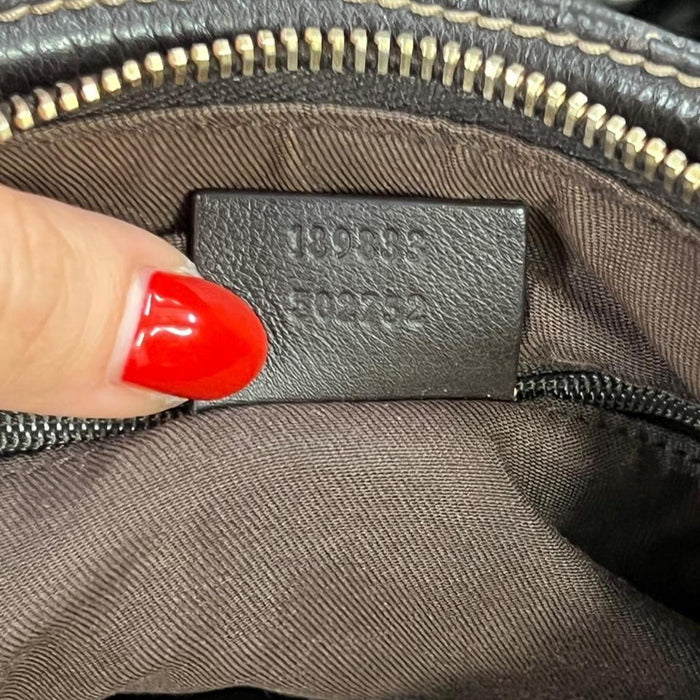 Gucci brown leather abbey shoulder bag
