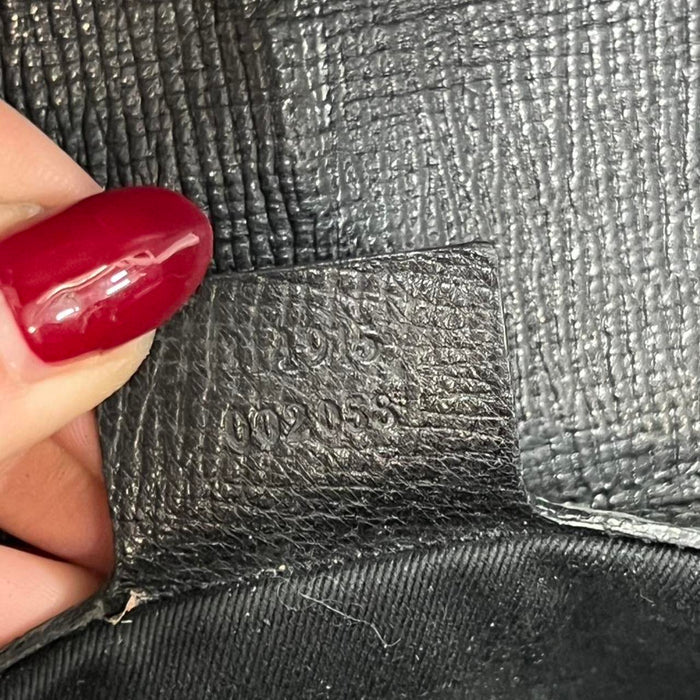 Gucci black leather horsebit shoulder bag