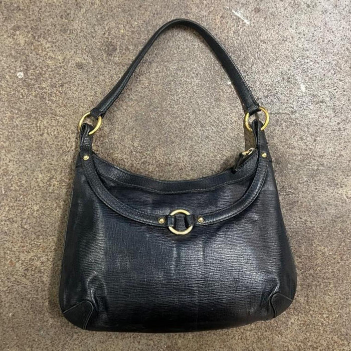 Gucci horsebit black leather shoulder bag