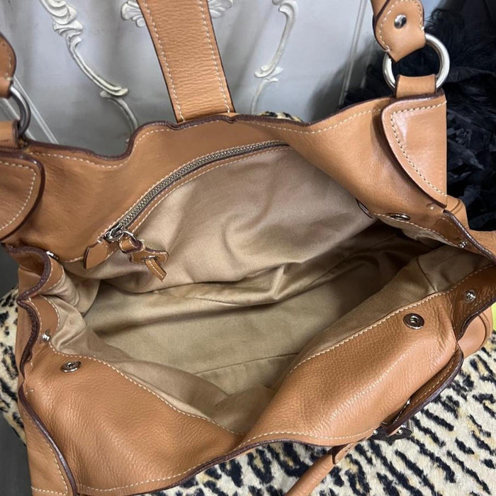 Miu Miu tan leather padlock shoulder bag