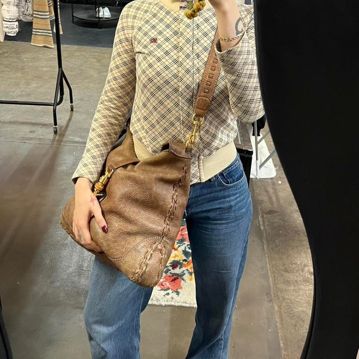 Gucci large Jackie brown leather shoulder bag