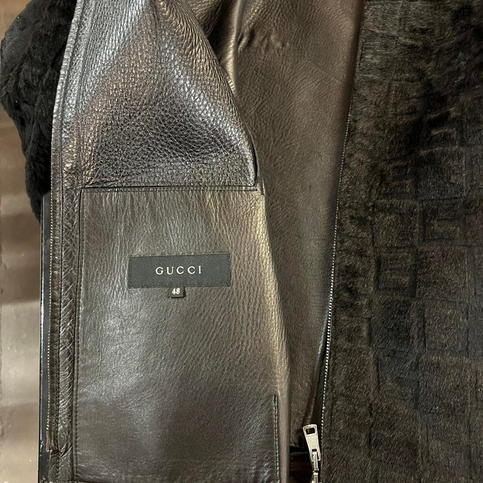 Gucci Tom Ford leather fur jacket