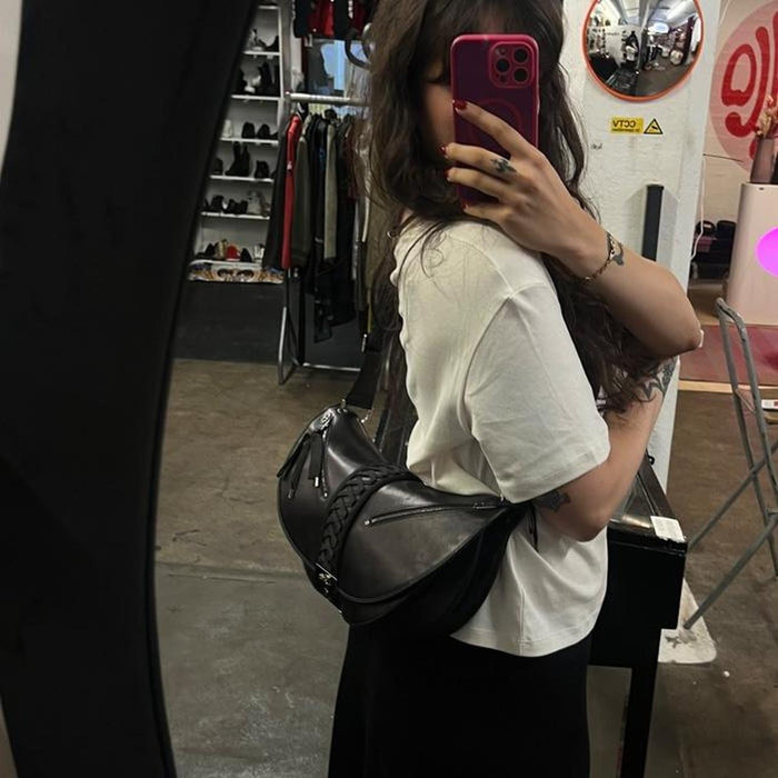 Christian Dior black leather large admit it bag