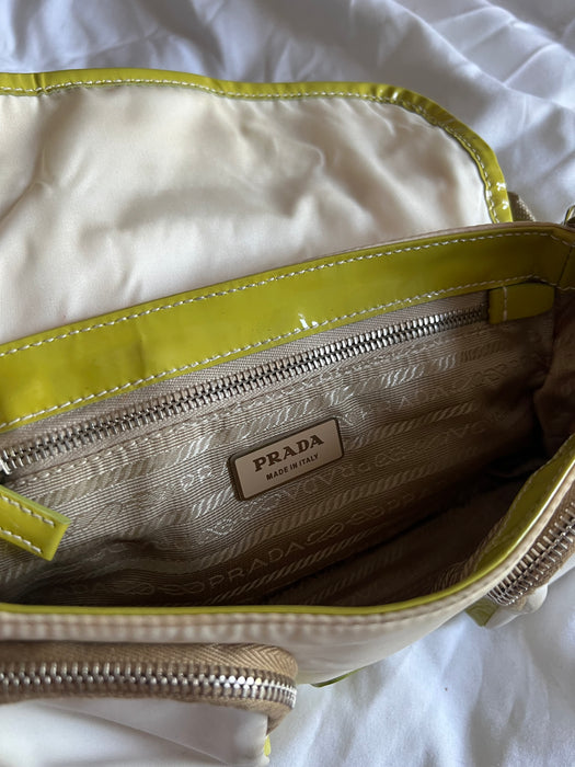 Prada green buckle shoulder bag