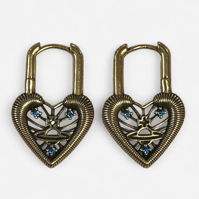 Vivienne Westwood heart padlock earrings