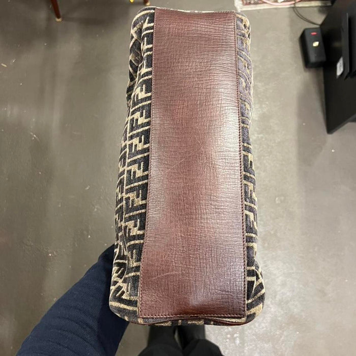 Fendi zucca velour shoulder bag