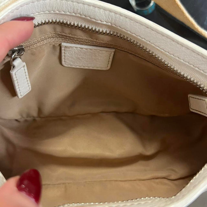 Christian Dior white Columbus shoulder bag