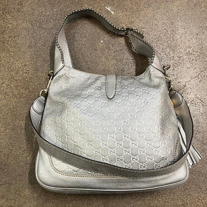 Gucci silver Jackie 1961 medium hobo bag