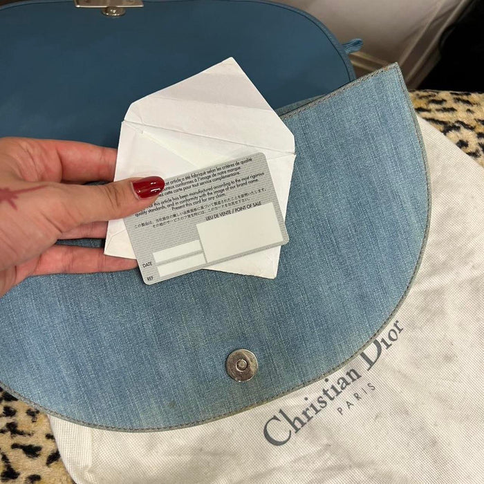 Christian Dior denim blue corset admit it bag
