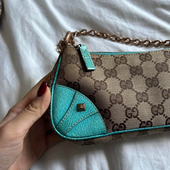Gucci turquoise chain shoulder bag
