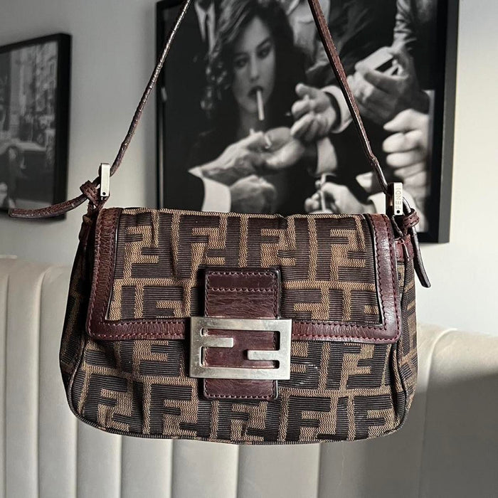 Fendi zucca baguette shoulder bag
