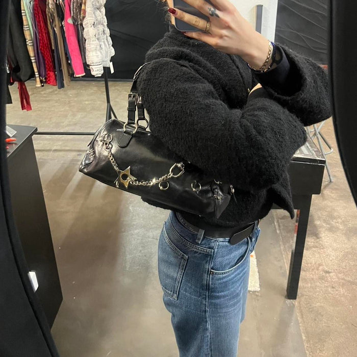 Dior hardcore black leather handbag