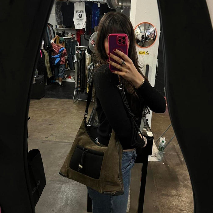 Prada suede hobo bag