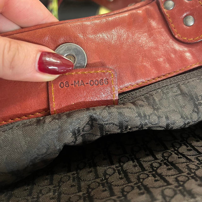 Christian Dior red gaucho saddle bag