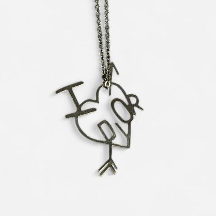 Christian Dior silver heart necklace