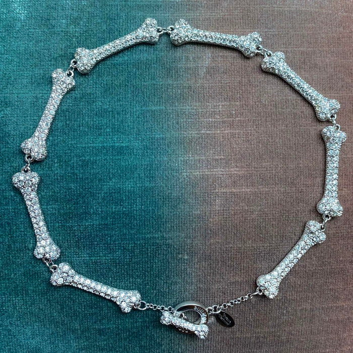 Vivienne Westwood crystal bone choker necklace