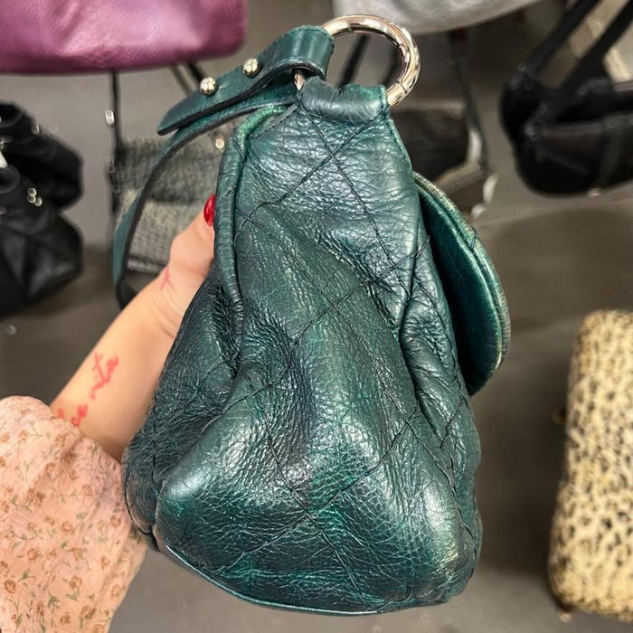 Chanel green on the road flap bag