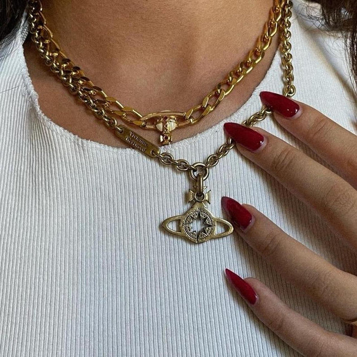 Vivienne Westwood atlas orb gold necklace