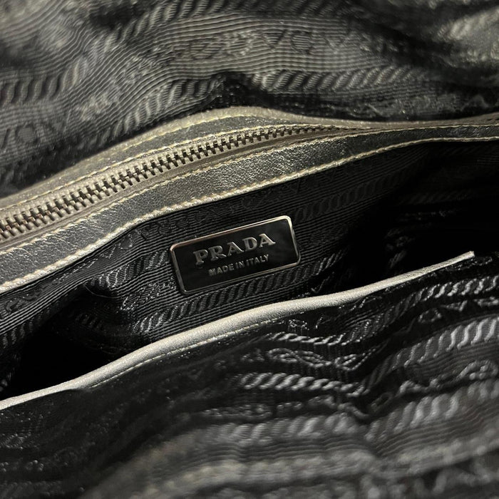 Prada gaufre silver messenger bag