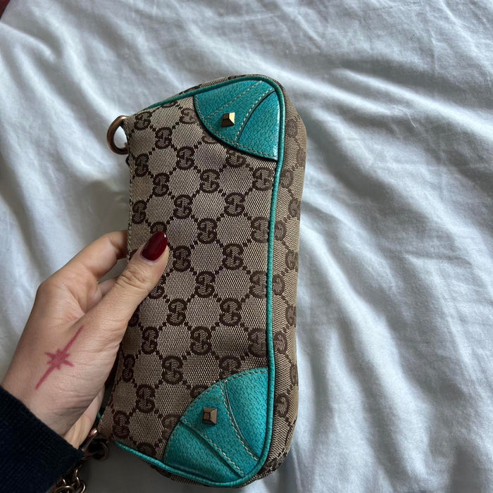 Gucci turquoise chain shoulder bag