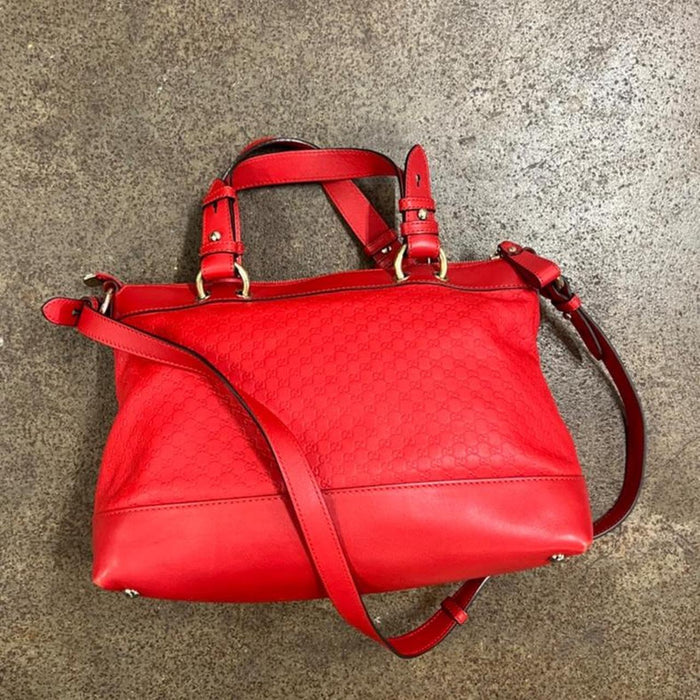 Gucci valentines red leather guccissima tote bag