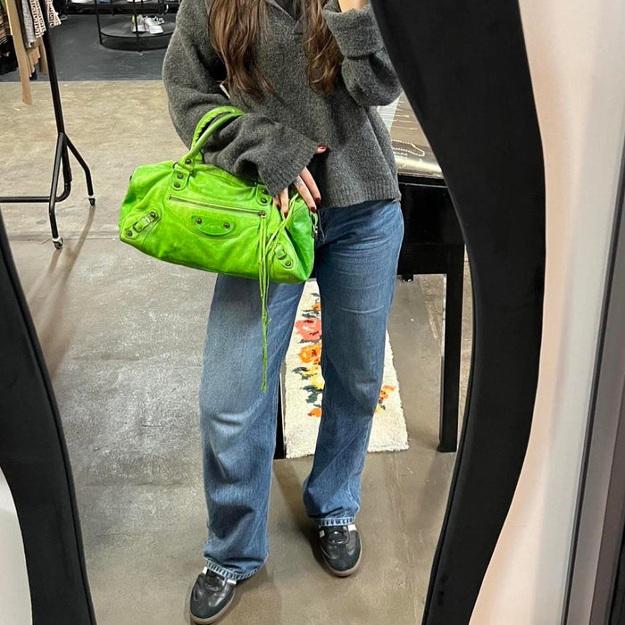 Balenciaga city apple green bag